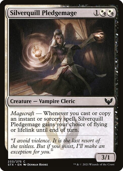 Magic: The Gathering Silverquill Pledgemage (233) Near Mint - Kingslayer Games Magic: The Gathering Silverquill Pledgemage (233) Near Mint - Kingslayer Games
