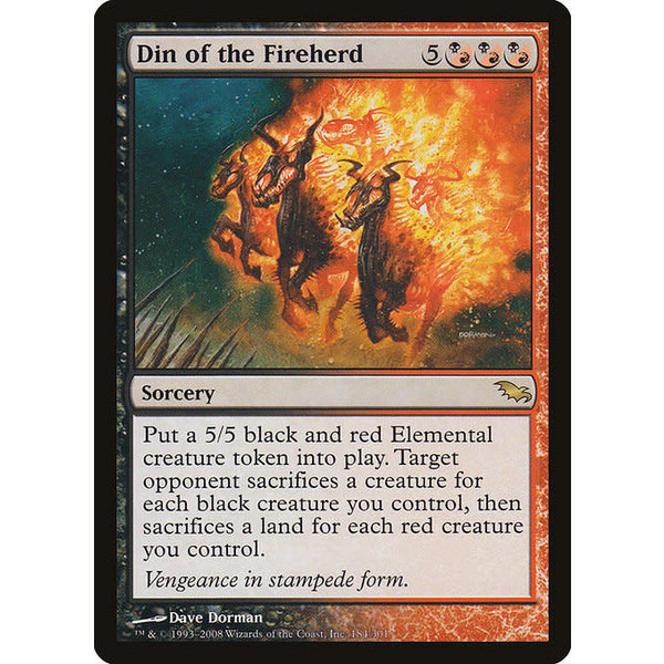Magic: The Gathering Din of the Fireherd (184) Moderately Played