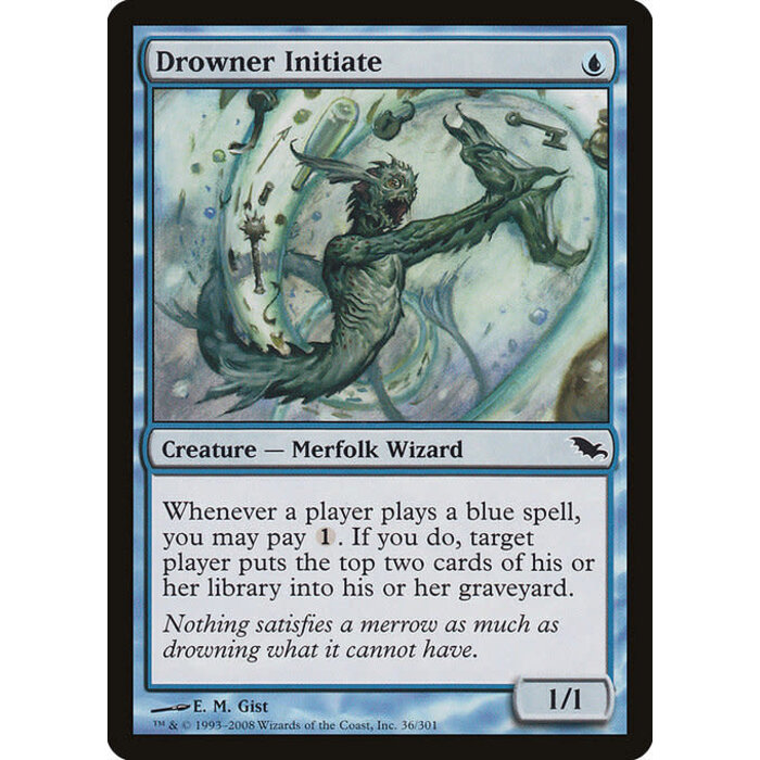 Magic: The Gathering Drowner Initiate (036) Moderately Played