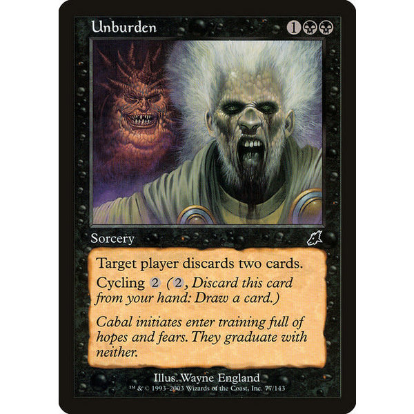 Magic: The Gathering Unburden (077) Moderately Played