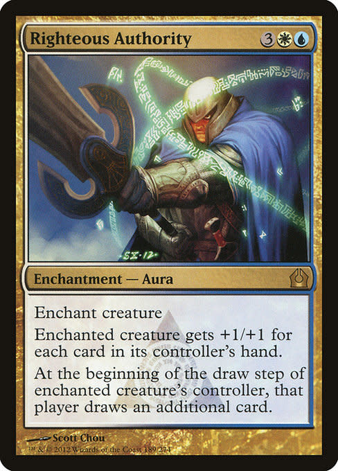 Magic: The Gathering Righteous Authority (189) Moderately Played