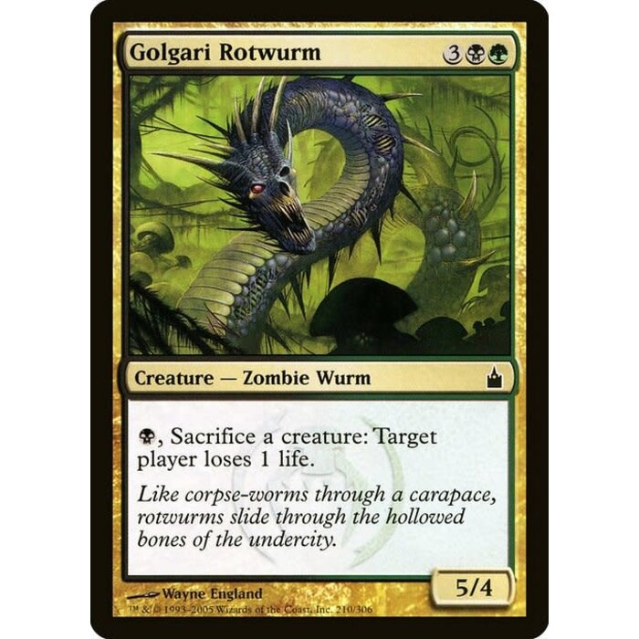 Magic: The Gathering Golgari Rotwurm (210) Moderately Played