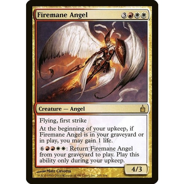 Magic: The Gathering Firemane Angel (205) Moderately Played