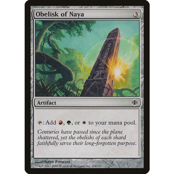 Magic: The Gathering Obelisk of Naya (216) Lightly Played