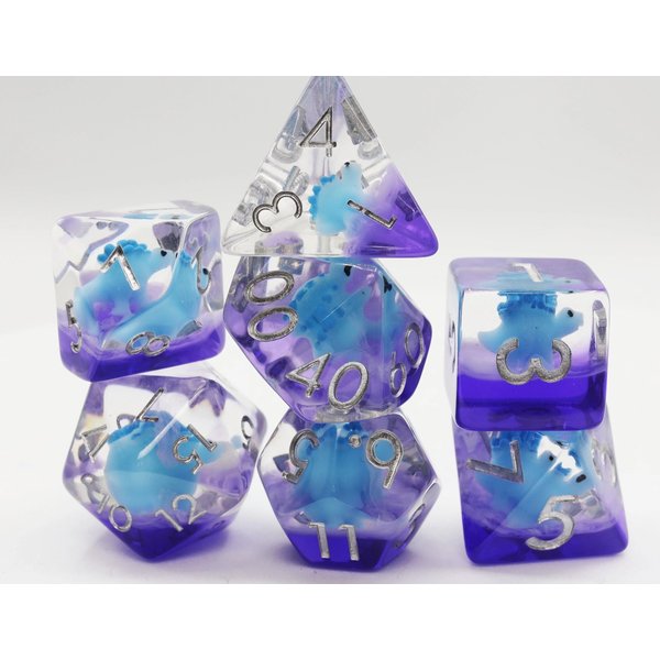 Foam Brain Blue Stegosaurus RPG Dice Set