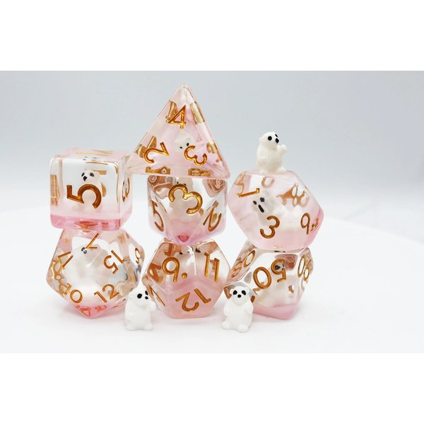 Foam Brain Pink Polar Bear RPG Dice Set