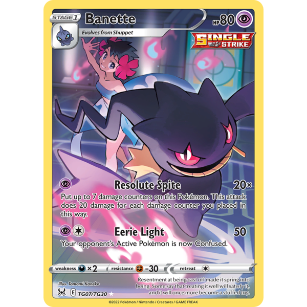 Pokemon Banette (TG07) Lightly Played Holofoil