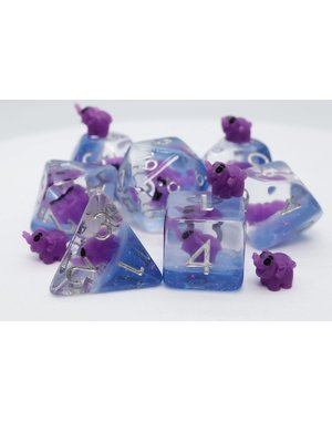 Foam Brain Purple Elephant RPG Dice Set