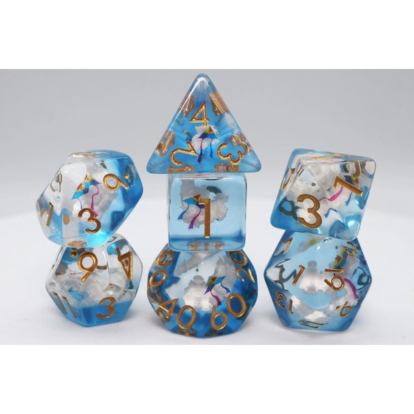Foam Brain Kite & Clouds RPG Dice Set