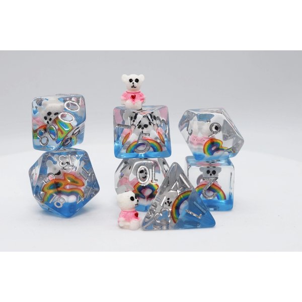 Foam Brain Rainbow & Teddy RPG Dice Set