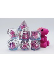 Foam Brain Pink T-Rex RPG Dice Set