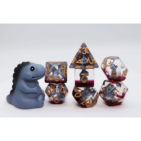 Foam Brain Gray T-Rex RPG Dice Set