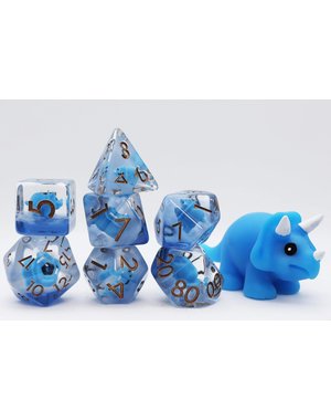 Foam Brain Blue Triceratops RPG Dice Set