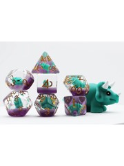 Foam Brain Green Triceratops RPG Dice Set
