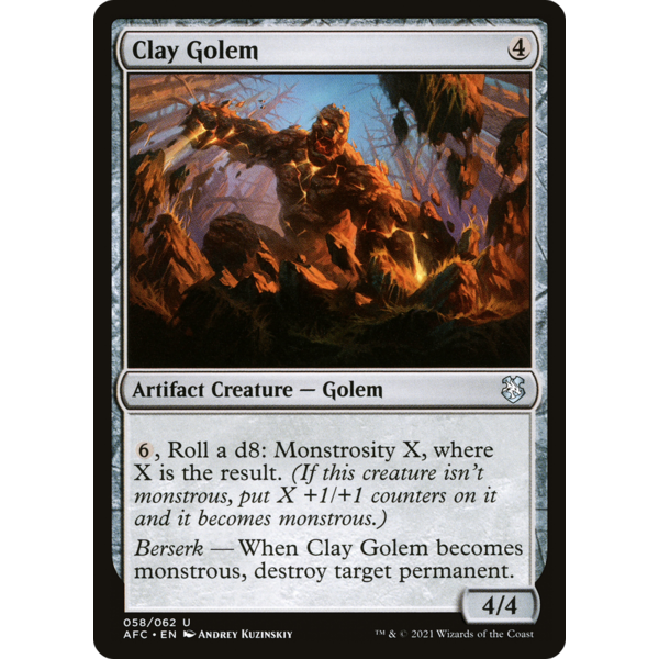 Magic: The Gathering Clay Golem (058) Lightly Played