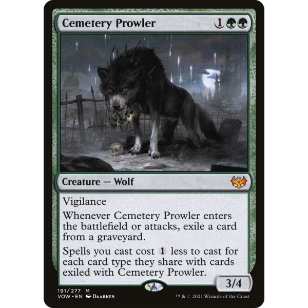 Magic: The Gathering Cemetery Prowler (191) Lightly Played