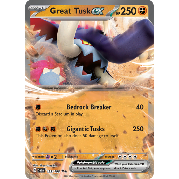 Pokemon Great Tusk ex (123) Lightly Played