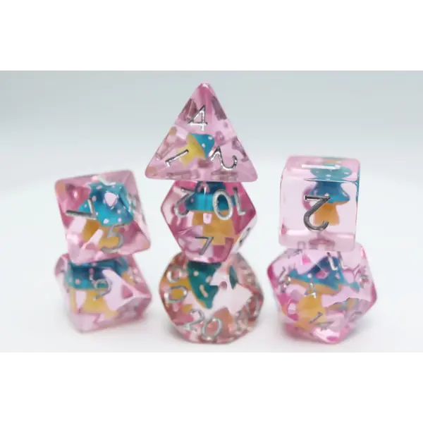Foam Brain Blue Mushroom RPG Dice Set