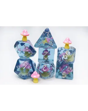 Foam Brain Pink Mushroom RPG Dice Set