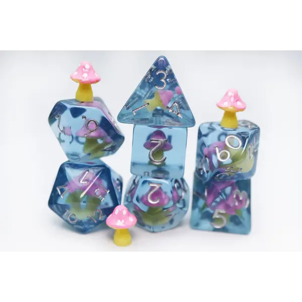 Foam Brain Pink Mushroom RPG Dice Set