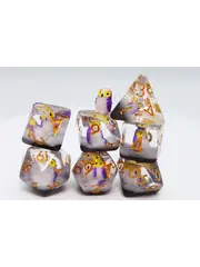 Foam Brain Purple Owl RPG Dice Set