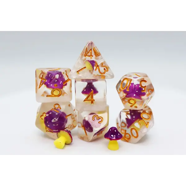 Foam Brain Purple Mushroom RPG Dice Set