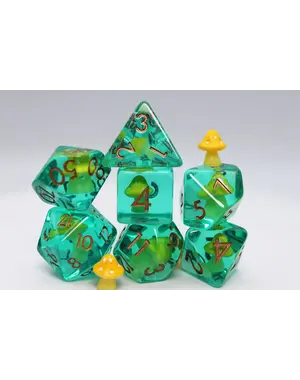 Foam Brain Yellow Mushroom RPG Dice Set