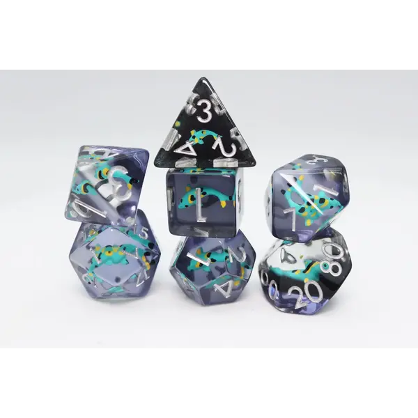 Foam Brain Turquoise Koi RPG Dice Set