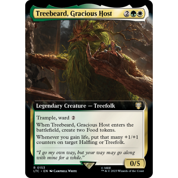 Magic: The Gathering Treebeard, Gracious Host (Extended Art) (153) Lightly Played