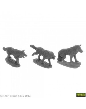 Reaper Miniatures Reaper 07038: Wolf Pack (3) Bones Plastic Miniature