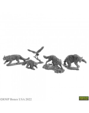 Reaper Miniatures Reaper 07040: Animal Companions (5) (77216) Bones Plastic Miniature