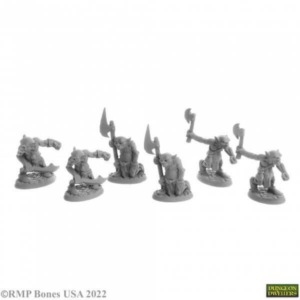 Reaper Miniatures Reaper 07043: Goblin Raiders (6) Bones Plastic Miniature