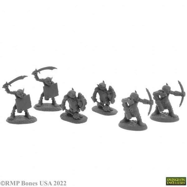 Reaper Miniatures Reaper 07045: Goblin Skirmishers (6) (77445) Bones Plastic Miniature