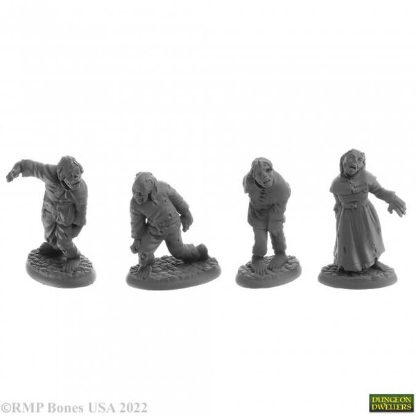 Reaper Miniatures Reaper 07055: Zombies (4) Bones Plastic Miniature