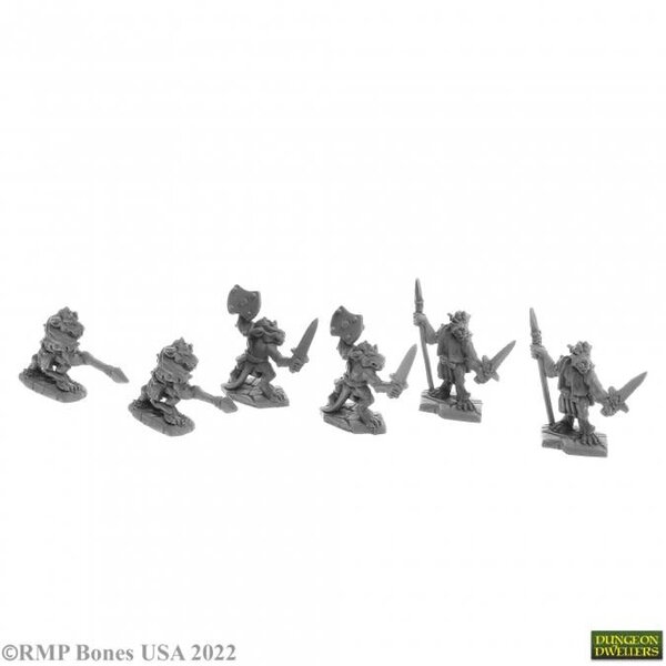 Reaper Miniatures Reaper 07057: Bloodscale Kobolds (6) (77010) Bones Plastic Miniature