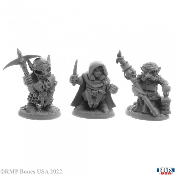 Reaper Miniatures Reaper 30063: Deep Gnome Warriors (3) Bones Plastic Miniature