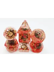 Foam Brain Red Swirl Ancient Gear RPG Dice Set