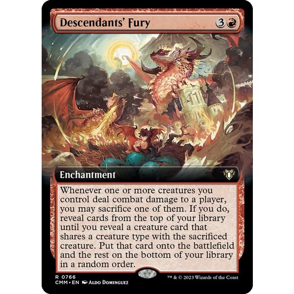 Magic: The Gathering Descendants' Fury (Extended Art) (766) Moderately Played