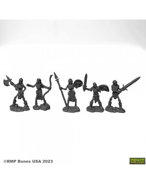 Reaper Miniatures Reaper 07091: Skeleton Guardians (5) Bones Plastic Miniature