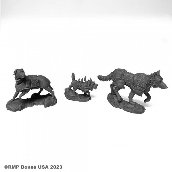 Reaper Miniatures Reaper 07100: War Dogs (3) Bones Plastic Miniature