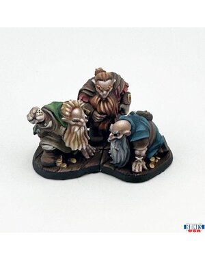 Reaper Miniatures Reaper 30138: Townsfolk: Gambing Dwarves (3) Bones Plastic Miniature