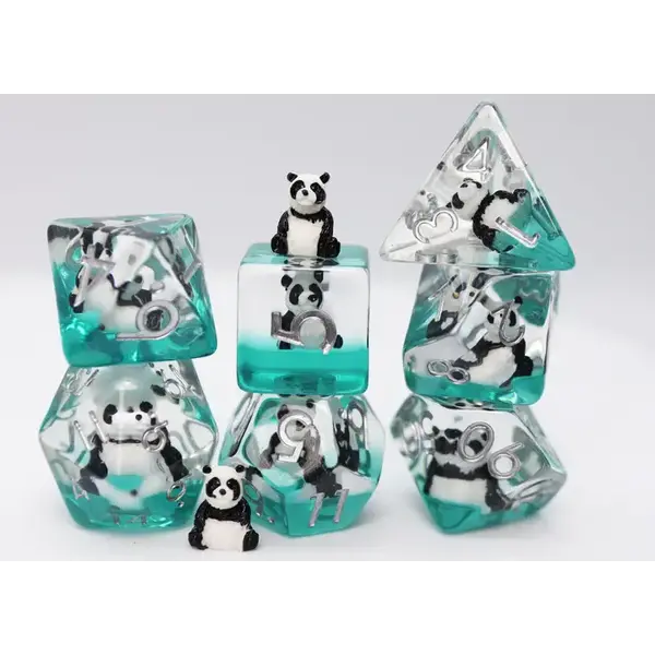Foam Brain Panda on Water RPG Dice Set