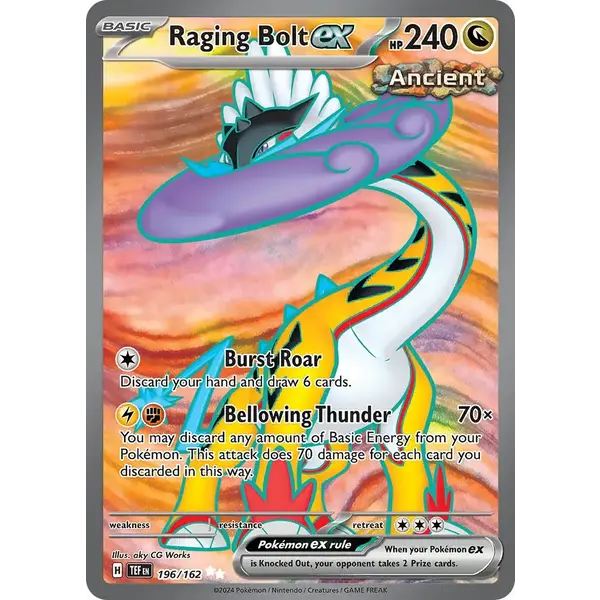 Pokemon Raging Bolt ex (196) Lightly Played Holofoil
