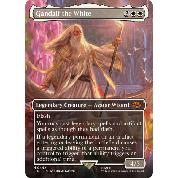 Wizards of The Coast Gandalf the White (442) (Borderless) Lightly Played Foil