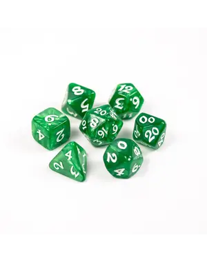 Die Hard Dice 7pc RPG Set - Elessia Essentials - Green with White