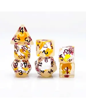 Foam Brain Glow in the Dark Moon and Star RPG Dice Set