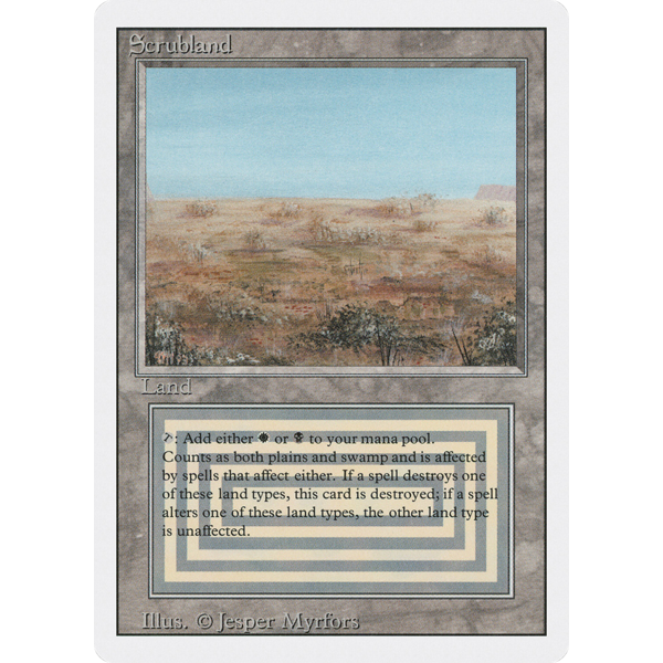Magic: The Gathering Scrubland (286) Damaged