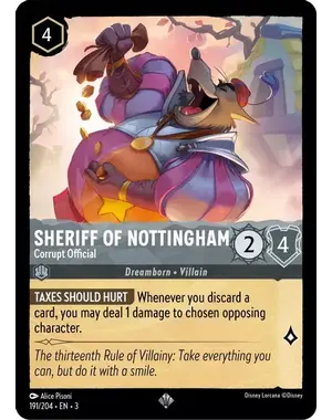 Disney Lorcana Sheriff of Nottingham - Corrupt Official (191) Lightly Played Foil