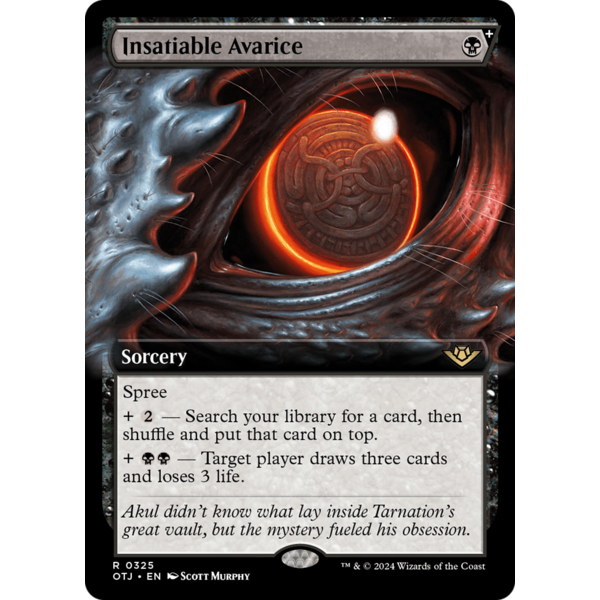 Magic: The Gathering Insatiable Avarice (Extended Art) (325) Lightly Played