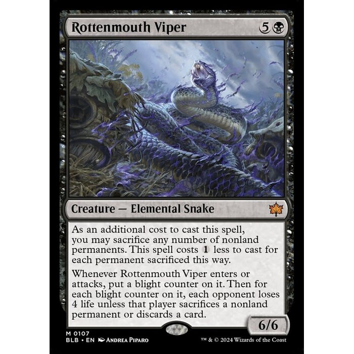 Magic: The Gathering Rottenmouth Viper (107) Lightly Played